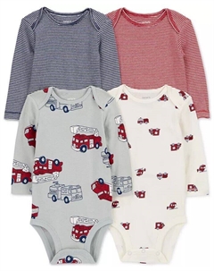 Детские боди для мальчиков, 4 шт., хлопок, пожарная машина, мультиколор Carter`s