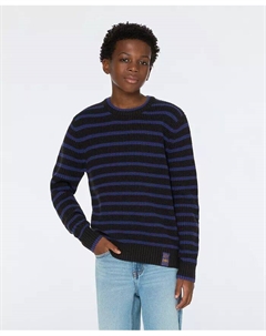 Свитер с круглым вырезом в полоску из пряжи Big Boys Yarn Dye, черный Scotch&soda