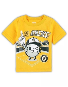 Золотая футболка Oakland Athletics Ball Boy для маленьких мальчиков и девочек, золотой Outerstuff