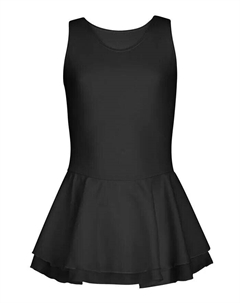 Платье-майка с двухслойной юбкой для девочек, черный Capezio