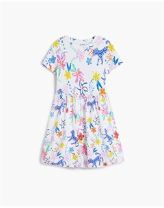 Короткое платье с принтом для девочек, белый Desigual