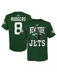 Футболка Big Boys Aaron Rodgers Green New York Jets Helmet Outerstuff