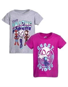 Комплект из 2 футболок для девочек «Спайди и его удивительные друзья» для малышей, мультиколор Marvel