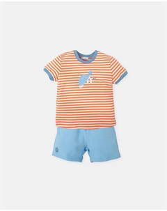 Комплект из 2 предметов для мальчика с рисунком коралловой черепахи, коралловый Tutto piccolo