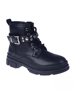 Ботинки для маленьких и больших девочек со шнуровкой, заклепками и логотипом, черный Vince camuto