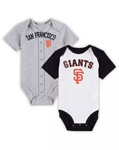 Комплект из двух боди Little Slugger для мальчиков и девочек, белый, серый, с надписью San Francisco Giants Outerstuff