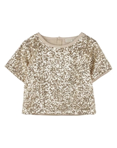 Блузка для девочки с пайетками и молнией сзади, золотой Michael kors