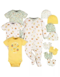 Комплект из 12 предметов Baby Girls Baby Essentials, лисий, оранжевый Gerber