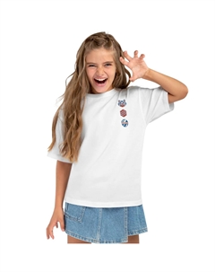 Футболка для девочки Kitty-G из хлопка с короткими рукавами, белый Siroko