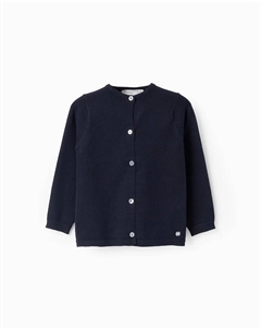 Куртка для девочки с круглым вырезом и застежкой на пуговицы, темно-синий Zippy