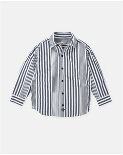 Рубашка для мальчика с длинными рукавами и полосатым принтом, темно-синий Tutto piccolo
