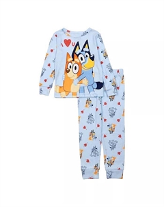 Пижама с длинными рукавами и длинными штанинами для малышей на День святого Валентина, комплект из 2 предметов Bluey