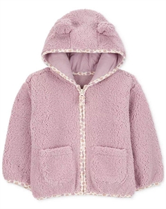 Куртка с капюшоном из искусственного шерпа на молнии для девочек, фиолетовый Carter`s