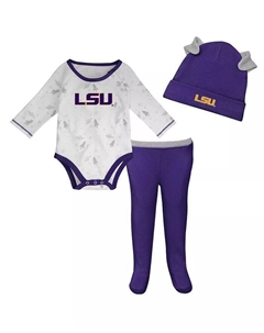 Боди с длинными рукавами LSU Tigers Dream Team, комплект из шапочки и штанов, фиолетовый, белый, для новорожденных мальчиков и девочек Outerstuff