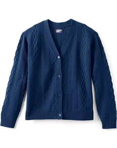 Кардиган с пуговицами спереди для девочек, слоновая кость/кремовый Lands' end