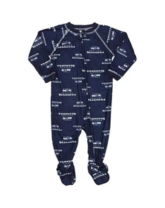 Комбинезон Seattle Seahawks с окантовкой и застежкой-реглан на всю молнию для мальчиков и девочек - темно-синий Outerstuff