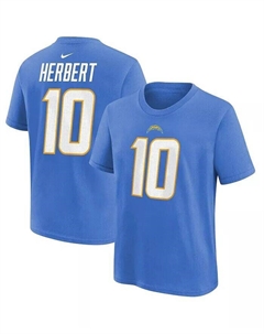 Молодежная футболка Джастина Герберта «Лос-Анджелес Чарджерс» для мальчиков и девочек с именем и номером игрока, синий Nike