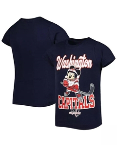 Темно-синяя футболка Big Girls Washington Capitals с Микки Маусом Go Team Go, синий Outerstuff