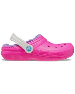 Классические детские сабо с подкладкой, розовый Crocs