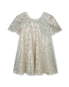 Разноцветное платье с короткими рукавами для девочки, мультиколор Billieblush