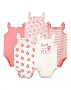 Боди из органического хлопка для маленьких девочек, 5 шт., Лимонное дерево, оранжевый Touched by nature