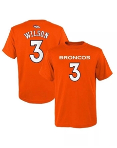 Футболка с именем и номером игрока Big Boys Russell Wilson Orange Denver Broncos Mainliner Outerstuff
