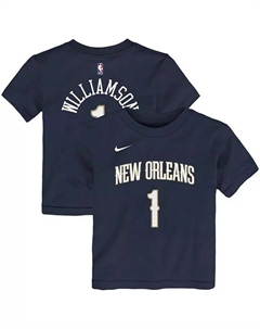 Футболка с логотипом и номером для девочек и мальчиков Zion Williamson Navy New Orleans Pelicans Nike
