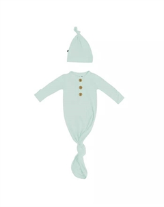 Платье для девочки с узлом и шапочкой в комплекте, зеленый Kyte baby