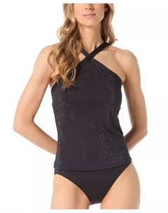 Женский топ танкини с высоким воротником и хипстерские плавки бикини MICHAEL, розовый Michael kors