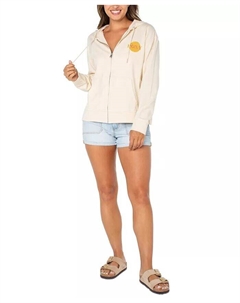 Летняя толстовка с капюшоном Seeker Sweet Rhythm для юниоров с застежкой-молнией спереди, коричневый/бежевый Roxy