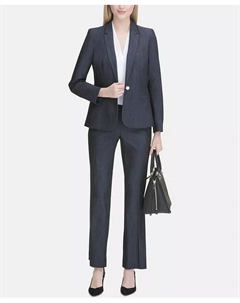 Блейзер на одной пуговице, плиссированная блузка и брюки Calvin klein