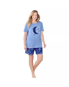 Короткий трикотажный комплект больших размеров, розовый Dreams & co.