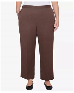 Брюки средней длины из искусственной замши размера «плюс» с косыми карманами Wine Country Classic, коричневый Alfred dunner