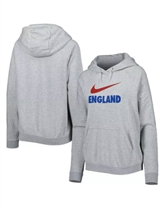 Женский флисовый пуловер с капюшоном с капюшоном цвета реглан, сборная Англии, Хизер Грей, сборная Англии Nike