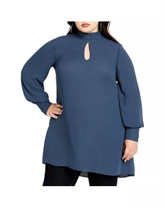 Женская туника с завязкой на шее, синий City chic