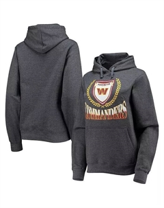 Женский флисовый пуловер с капюшоном Washington Commanders серого цвета с меланжевым рисунком Wear by erin andrews