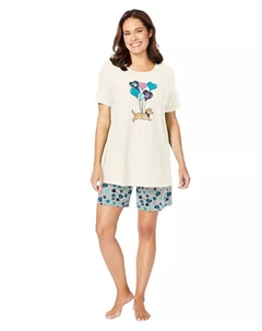 Короткий трикотажный комплект больших размеров, белый Dreams & co.