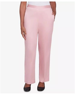 Брюки средней длины из атласа Petite, розовый Alfred dunner