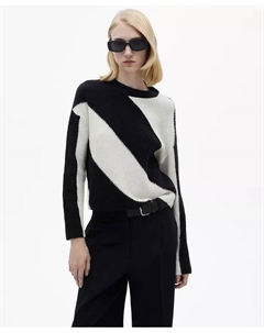 Женский полосатый вязаный свитер, черный Mango