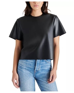 Женский топ Ezra из искусственной кожи, черный Steve madden