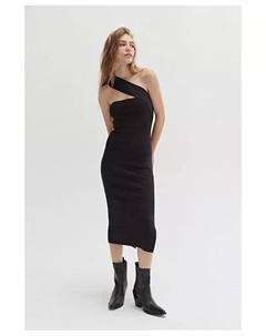 Женское облегающее платье Savannah на одно плечо, черный Crescent