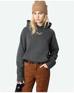 Женская толстовка Georgy с капюшоном и рисунком на спине, темно-серый Zadig&voltaire