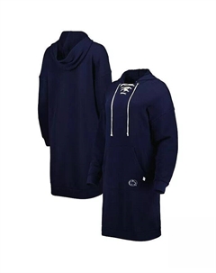 Женское темно-синее платье с капюшоном и v-образным вырезом на шнуровке Penn State Nittany Lions Quick Pass Touch