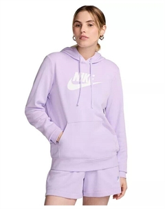 Женская спортивная одежда Клубный флисовый пуловер с капюшоном и логотипом, фиолетовый Nike