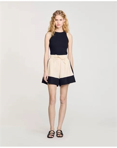 Двухцветные женские шорты с эластичным поясом, мультиколор Sandro