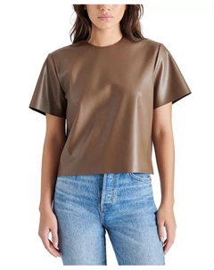 Женский топ Ezra из искусственной кожи, коричневый Steve madden