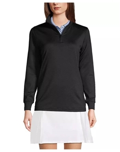 Женский свитшот Active Performance с застежкой-молнией на четверть, черный Lands' end