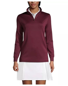 Женский свитшот Active Performance с застежкой-молнией на четверть, красный Lands' end