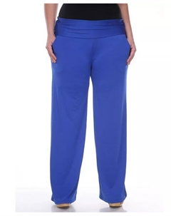Однотонные брюки палаццо больших размеров, синий White mark