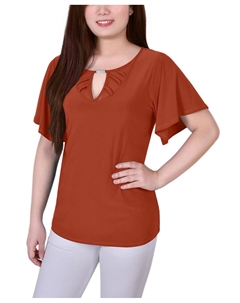 Трикотажный топ petite mesh с развевающимися рукавами, мульти Ny collection